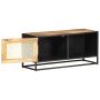 Mueble para TV madera mango rugosa y caña natural 90x30x40 cm en Muebles TV | Comprar online en Foru.es