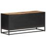Mueble para TV madera mango rugosa y caña natural 90x30x40 cm en Muebles TV | Comprar online en Foru.es