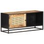 Mueble para TV madera mango rugosa y caña natural 90x30x40 cm en Muebles TV | Comprar online en Foru.es