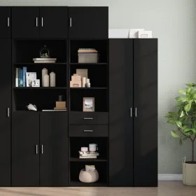 Narrow black engineered wood wardrobe 50x42.5x225 cm by , Sideboards - Ref: Foro24-3281309, Price: 186,23 €, Discount: %