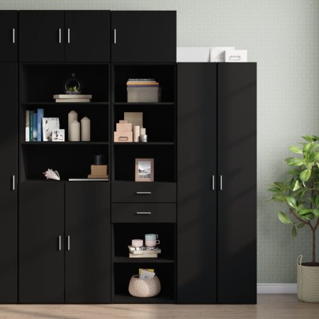 Armario estrecho madera de ingeniería negro 50x42,5x225 cm de , Aparadores - Ref: Foro24-3281309, Precio: 189,29 €, Descuento: %