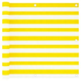 Toldo para balcón HDPE amarillo y blanco 90x300 cm de vidaXL, Sombrillas - Ref: Foro24-310876, Precio: 19,12 €, Descuento: %