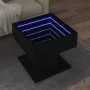 Mesa de centro con luz LED madera ingeniería negra 50x50x45 cm de , Mesas de centro - Ref: Foro24-847526, Precio: 100,48 €, D...