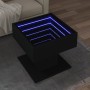 Mesa de centro con luz LED madera ingeniería negra 50x50x45 cm de , Mesas de centro - Ref: Foro24-847526, Precio: 102,15 €, D...