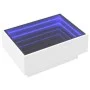 Mesa de centro con LED madera de ingeniería blanca 70x50x30 cm de , Mesas de centro - Ref: Foro24-847511, Precio: 108,72 €, D...