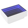 Mesa de centro con LED madera de ingeniería blanca 70x50x30 cm de , Mesas de centro - Ref: Foro24-847511, Precio: 110,29 €, D...
