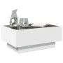 Mesa de centro con LED madera de ingeniería blanca 70x50x30 cm de , Mesas de centro - Ref: Foro24-847511, Precio: 108,72 €, D...