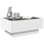 Mesa de centro con LED madera de ingeniería blanca 70x50x30 cm de , Mesas de centro - Ref: Foro24-847511, Precio: 110,29 €, D...