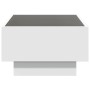 Mesa de centro con LED madera de ingeniería blanca 70x50x30 cm de , Mesas de centro - Ref: Foro24-847511, Precio: 110,29 €, D...