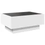 Mesa de centro con LED madera de ingeniería blanca 70x50x30 cm de , Mesas de centro - Ref: Foro24-847511, Precio: 108,72 €, D...
