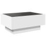 Mesa de centro con LED madera de ingeniería blanca 70x50x30 cm de , Mesas de centro - Ref: Foro24-847511, Precio: 110,29 €, D...