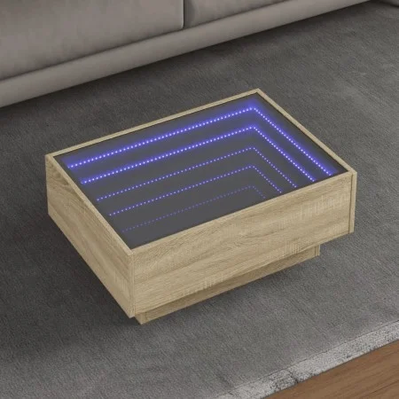 Center table and LED engineered wood Sonoma oak 70x50x30 cm by , Coffee table - Ref: Foro24-847513, Price: 103,64 €, Discount: %