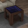 Mesa de centro y LED madera ingeniería marrón roble 53x53x45 cm de , Mesas de centro - Ref: Foro24-847545, Precio: 86,76 €, D...