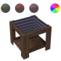 Mesa de centro y LED madera ingeniería marrón roble 53x53x45 cm de , Mesas de centro - Ref: Foro24-847545, Precio: 86,76 €, D...