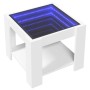 Mesa de centro con LED madera de ingeniería blanca 53x53x45 cm de , Mesas de centro - Ref: Foro24-847539, Precio: 84,64 €, De...