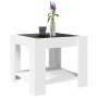 Mesa de centro con LED madera de ingeniería blanca 53x53x45 cm de , Mesas de centro - Ref: Foro24-847539, Precio: 84,64 €, De...