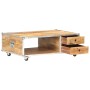 Mesa de centro de madera maciza de mango rugosa 89x59x33 cm en Mesas de centro | Comprar online en Foru.es