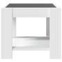 Mesa de centro con LED madera de ingeniería blanca 53x53x45 cm de , Mesas de centro - Ref: Foro24-847539, Precio: 84,64 €, De...