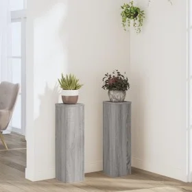 Soportes de plantas 2 uds madera gris Sonoma 17x17x60 cm de , Soportes para macetas - Ref: Foro24-852938, Precio: 43,56 €, De...