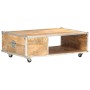Mesa de centro de madera maciza de mango rugosa 89x59x33 cm en Mesas de centro | Comprar online en Foru.es