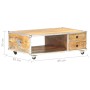 Mesa de centro de madera maciza de mango rugosa 89x59x33 cm en Mesas de centro | Comprar online en Foru.es