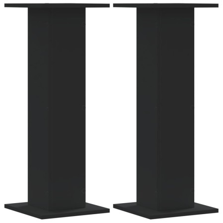 Soportes de plantas 2 uds madera ingeniería negro 30x30x80 cm de , Soportes para macetas - Ref: Foro24-3307865, Precio: 90,87...