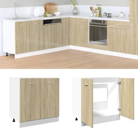 Armario inferior de fregadero madera ingeniería 80x46x81,5 cm de , Armarios de cocina - Ref: Foro24-849612, Precio: 81,65 €, ...