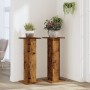 Soportes para plantas 2 uds madera roble envejecido 30x30x80 cm de , Soportes para macetas - Ref: Foro24-3307871, Precio: 82,...