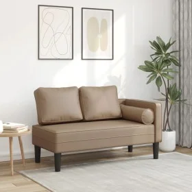Sofá diván con cojines cuero sintético capuchino de , Divanes - Ref: Foro24-4007569, Precio: 145,56 €, Descuento: %