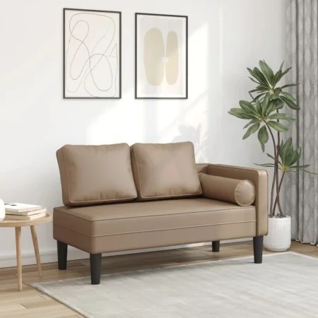 Sofá diván con cojines cuero sintético capuchino de , Divanes - Ref: Foro24-4007569, Precio: 145,56 €, Descuento: %