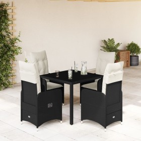 Mesita y sillas jardín 5 pzas y cojines ratán sintético negro de , Conjuntos de jardín - Ref: Foro24-3276988, Precio: 514,24 ...