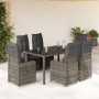 Mesita y sillas jardín 7 piezas y cojines ratán sintético gris de , Conjuntos de jardín - Ref: Foro24-3277035, Precio: 815,85...