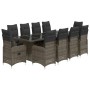 Set de mesa y sillas de jardín 11 pzas y cojines ratán PE gris de , Conjuntos de jardín - Ref: Foro24-3277281, Precio: 1,00 €...