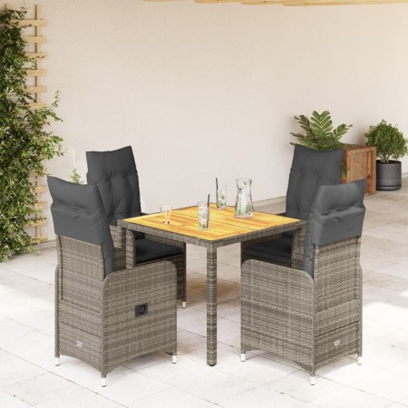 Mesita y sillas jardín 5 pzas y cojines ratán sintético gris de , Conjuntos de jardín - Ref: Foro24-3277021, Precio: 592,26 €...