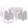 Mesita y sillas jardín 5 pzas y cojines ratán sintético gris de , Conjuntos de jardín - Ref: Foro24-3277158, Precio: 652,80 €...
