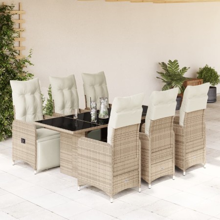 Set de mesa y sillas jardín 7 pzas con cojines ratán PE marrón de , Conjuntos de jardín - Ref: Foro24-3277215, Precio: 997,19...