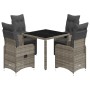 Mesita y sillas jardín 5 pzas y cojines ratán sintético gris de , Conjuntos de jardín - Ref: Foro24-3277166, Precio: 686,47 €...