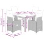 Mesita y sillas jardín 5 pzas y cojines ratán sintético gris de , Conjuntos de jardín - Ref: Foro24-3277166, Precio: 686,47 €...