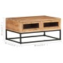 Mesa de centro de madera maciza de acacia 90x60x40 cm en Mesas de centro | Comprar online en Foru.es