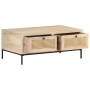 Mesa de centro madera maciza mango y caña natural 90x50x37 cm en Mesas de centro | Comprar online en Foru.es