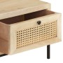 Mesa de centro madera maciza mango y caña natural 90x50x37 cm en Mesas de centro | Comprar online en Foru.es