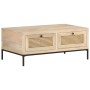 Mesa de centro madera maciza mango y caña natural 90x50x37 cm en Mesas de centro | Comprar online en Foru.es