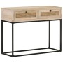Mesa consola madera maciza de mango y caña natural 100x35x76 cm en Mesas auxiliares | Comprar online en Foru.es