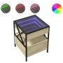 Mesita de noche con Infinity LED roble Sonoma 40x40x51 cm de , Mesitas de noche - Ref: Foro24-3284102, Precio: 76,71 €, Descu...