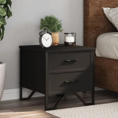 Black engineered wood bedside table 40x41x40 cm by , Nightstands - Ref: Foro24-848504, Price: 51,05 €, Discount: %