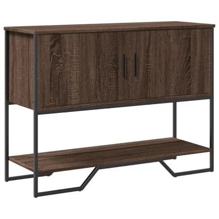 Engineered wood brown oak console table 100x35x74.5 cm by , Side tables - Ref: Foro24-848538, Price: 72,44 €, Discount: %