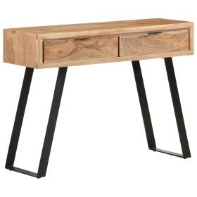 Mesa consola de madera de acacia bordes naturales 100x35x76 cm en Mesas auxiliares | Comprar online en Foru.es