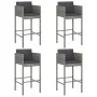 Taburetes de barra de cocina 4 uds con cojines ratán PE gris de , Taburetes de cocina - Ref: Foro24-316677, Precio: 409,02 €,...