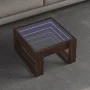 Mesa de centro con Infinity LED marrón roble 50x53x30 cm de , Mesas de centro - Ref: Foro24-847629, Precio: 80,71 €, Descuent...