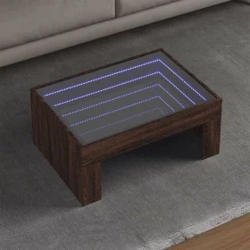 Mesa de centro con Infinity LED marrón roble 70x50x30 cm de , Mesas de centro - Ref: Foro24-847615, Precio: 93,22 €, Descuent...